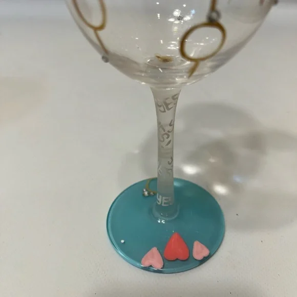 Lolita, "I said yes" wine glass Hand Painted beautifully designed cleverly Sassy - Picture 3 of 5